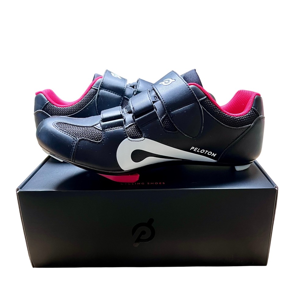 Peloton Cycling Shoes Men's Size 10/43 Black Tri-Strap‎ Cleats - Picture 2 of 8